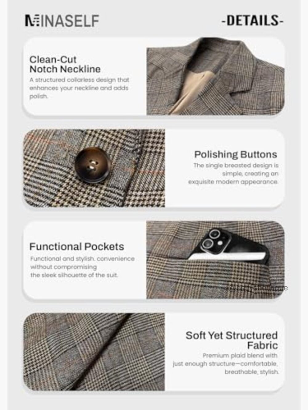 Lightweight Blazer Notched Lapel Dressy Casual Work Office Jacket Pockets - Picture 6 of 7
